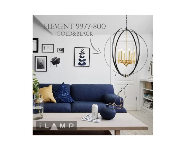Подвесная люстра ILamp Element 9977-800 GL+BK_IP