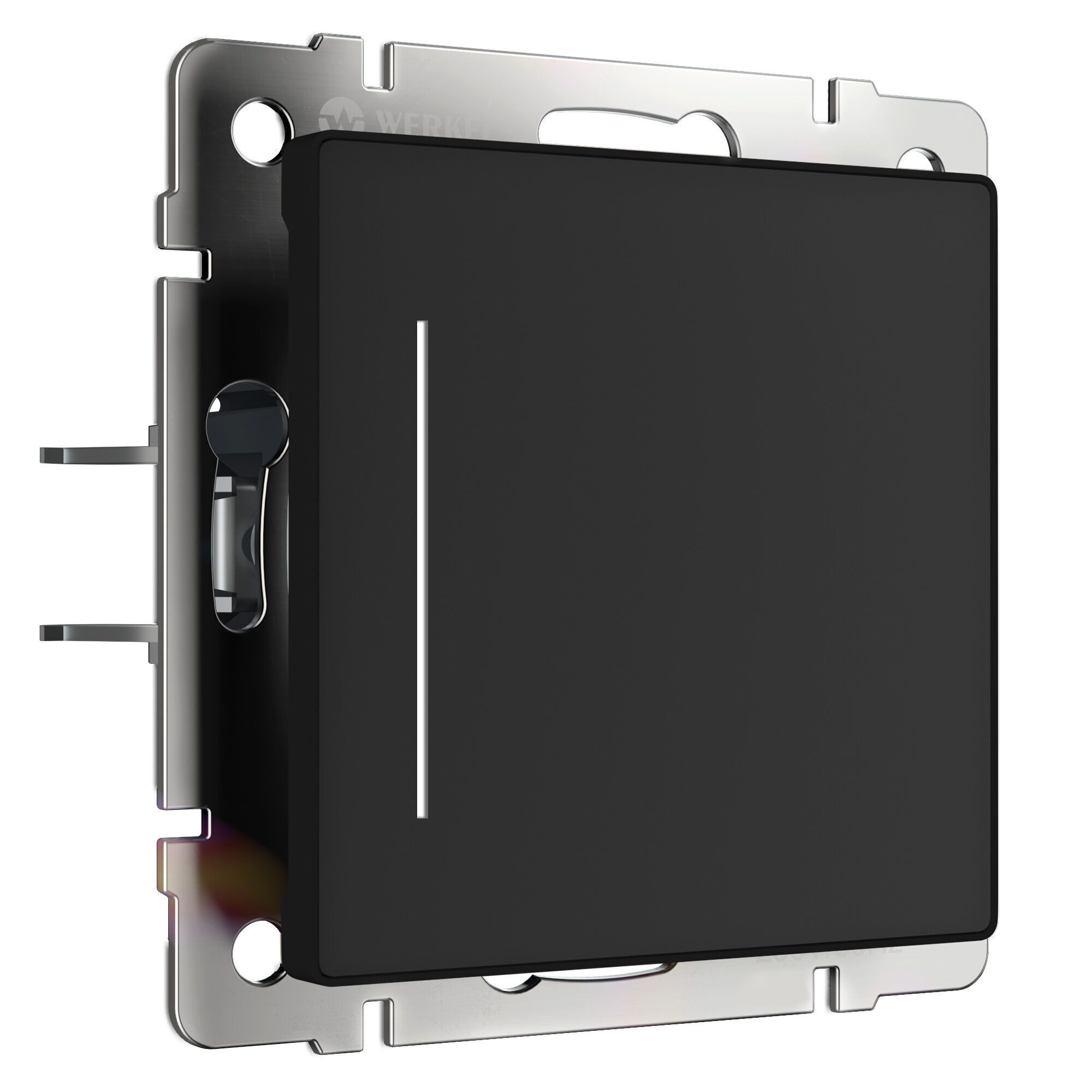 Сенсорный выключатель одноклавишный с подсветкой (черный) Werkel a063601, цвет белый