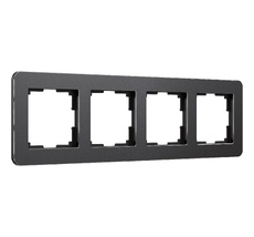 Рамка на 4 поста Platinum черный алюминий Werkel a059219_WR