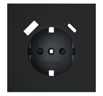 Накладка для розетки Voltum с заземлением и защитными шторками с USB A+C S70 VLS001007