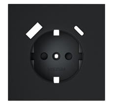 Накладка для розетки Voltum с заземлением и защитными шторками с USB A+C S70 VLS001007