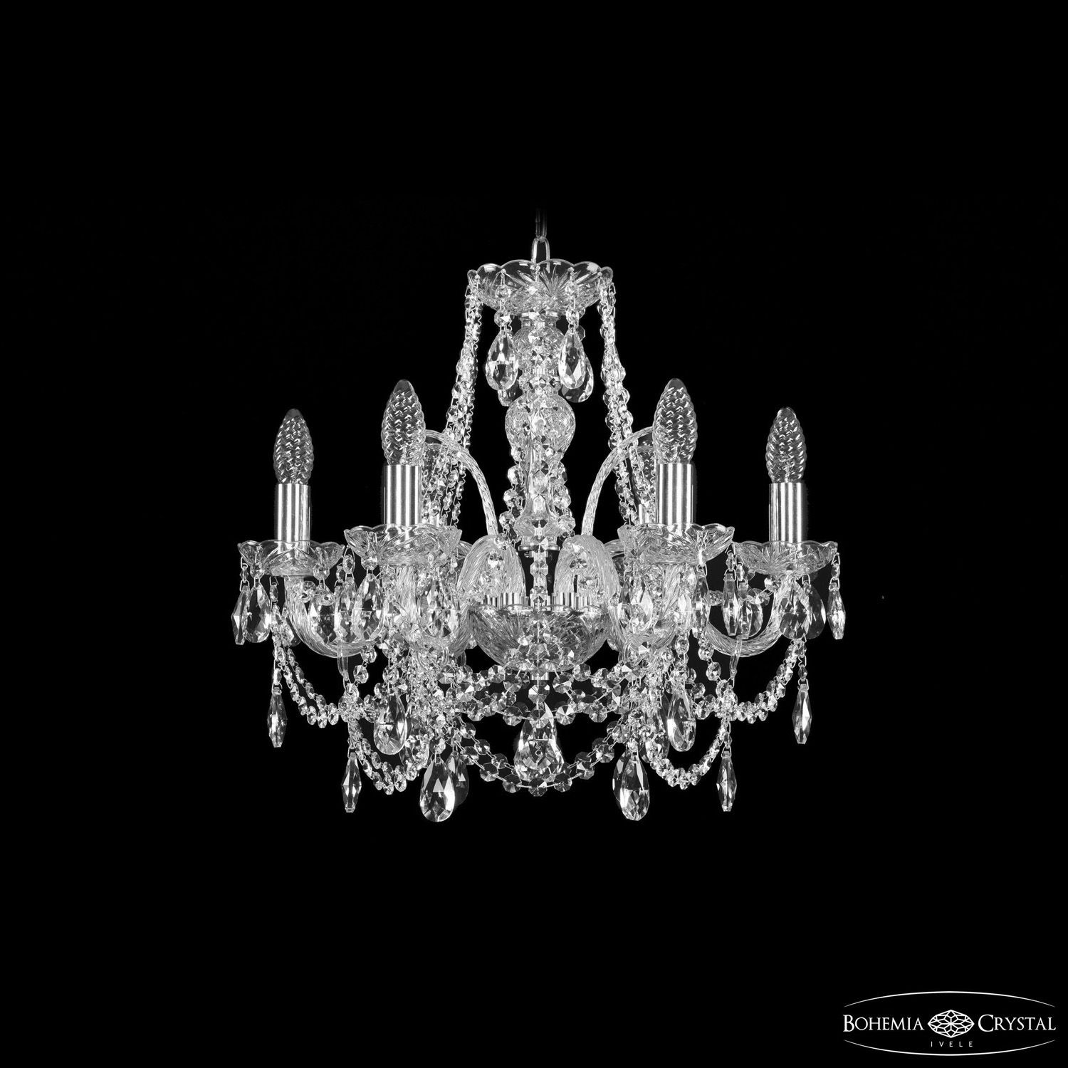 Хрустальная люстра Bohemia Ivele Crystal 1411/6/160 Ni_BI