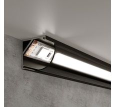 Угловой алюминиевый профиль черный/черный для светодиодной ленты LL-2-ALP008 a053626_ES