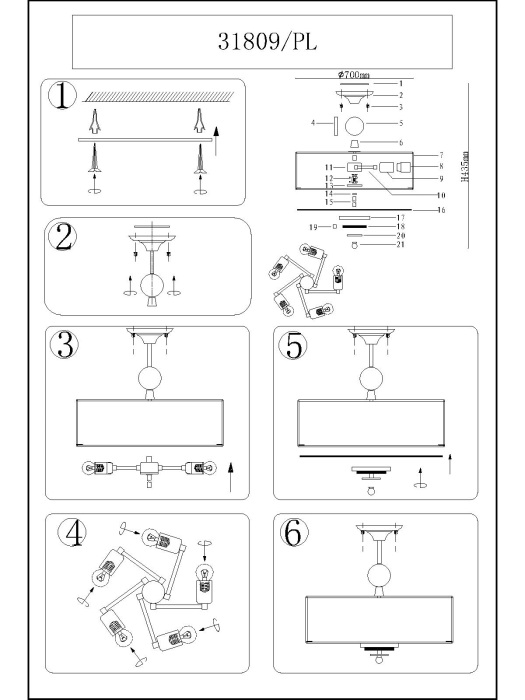 Потолочный светильник NewPort 31809/PL_NP