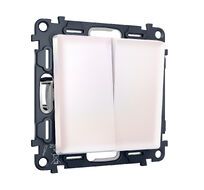 Комплект механизма 2-клавишного перекрестного выключателя 10A-250V ALFA Жемчуг QUANT (AP2030, VM125) Ambrella Volt MA203030_AMB