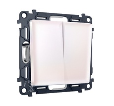 Комплект механизма 2-клавишного перекрестного выключателя 10A-250V ALFA Жемчуг QUANT (AP2030, VM125) Ambrella Volt MA203030_AMB