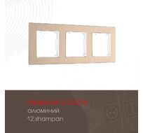 Рамка из алюминия на 3 поста Arte Milano 503.12-3.shampan
