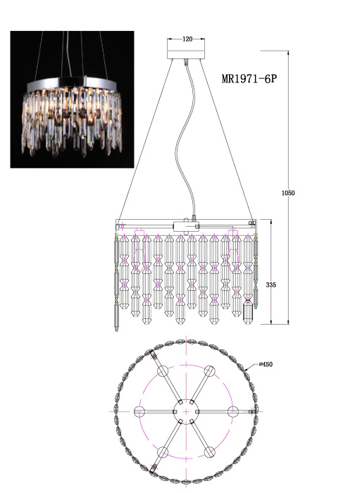 Подвесная люстра MyFar David MR1971-6P