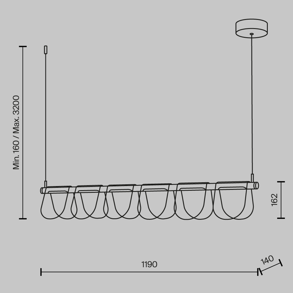 Подвесной светильник Maytoni Fluffy MOD319PL-L30B3K_MY