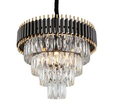 Подвесная каскадная люстра хрустальная Omnilux OML-69803-08