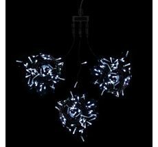 Комплект 3 Белых Нити с Мерцанием Белого Диода по 20м, 600 LED, Провод Черный ПВХ, IP54 KDD600BLW-11-1W