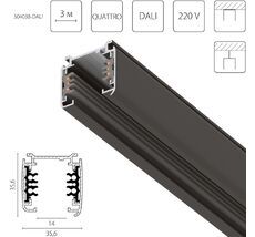 Шинопровод трехфазный накладной шестиконтактный со стыковочными пазами Lightstar 504038-DALI_LS
