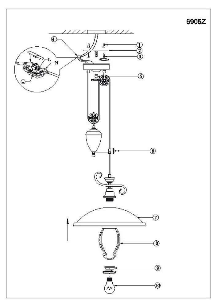 Подвесной светильник Globo Sassari 6905Z_GL