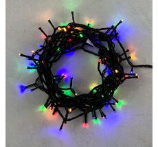 Гирлянда Нить 10м Разноцветная 24В, 100 LED, Провод Черный ПВХ, IP54 PST100-11-1M