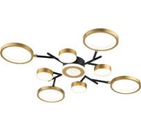 Люстра (+ночной режим) с пультом потолочная светодиодная 10206/9 LED*97W Black/Gold Escada 10206/9LED_ESC