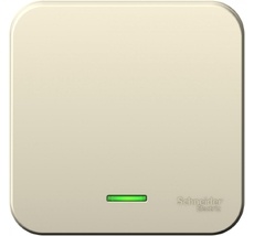 Выключатель накладной одноклавишный с подсветкой (молочный) Systeme Electric BLNVA101102