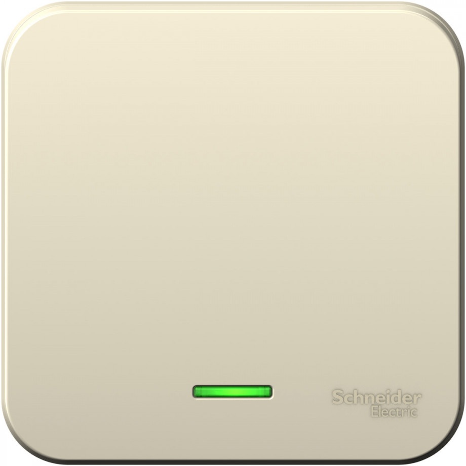 Выключатель накладной одноклавишный с подсветкой (молочный) Systeme Electric BLNVA101102