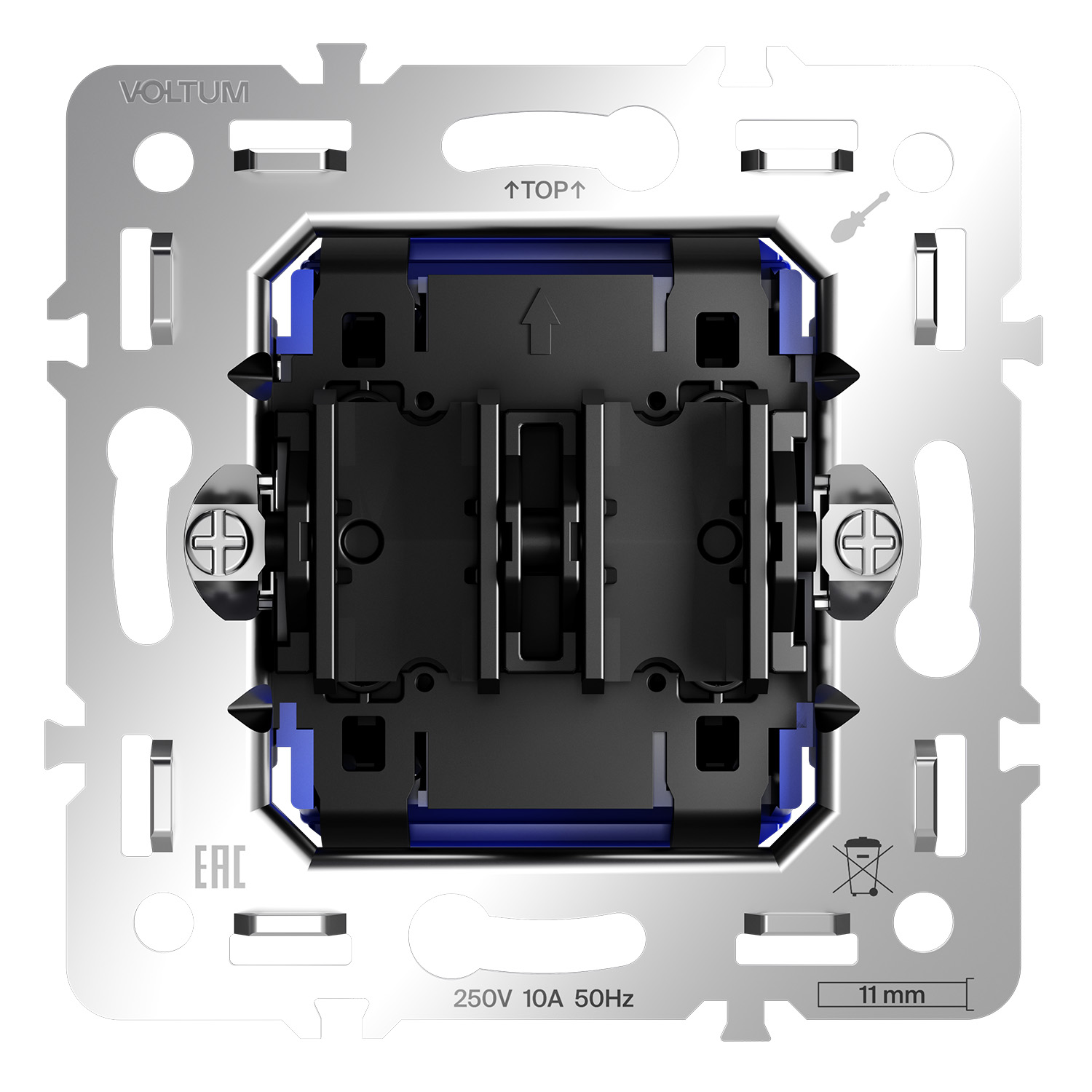 Механизм выключателя с самовозвратом двухклавишного 10А S70 VLS0206M