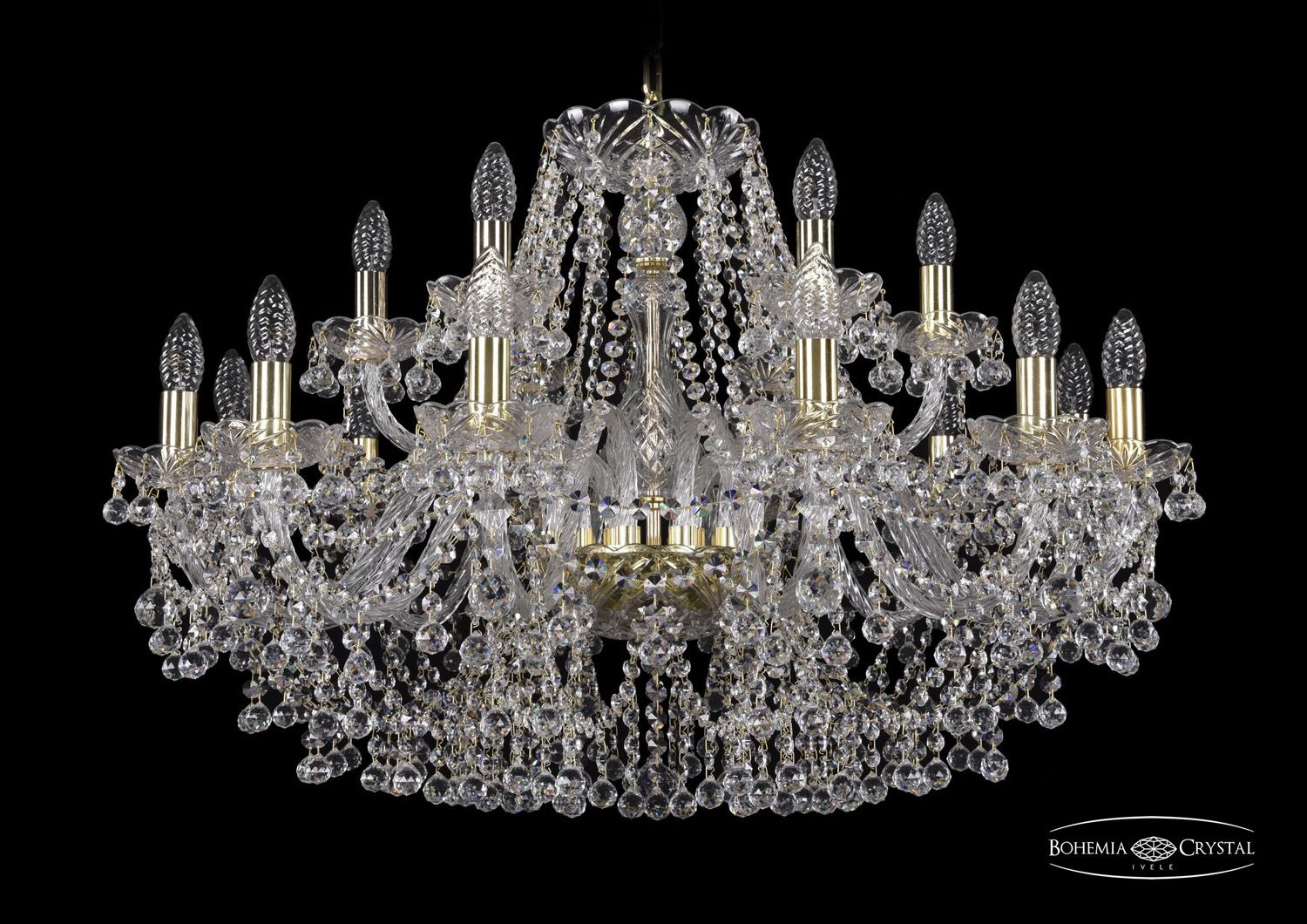 

Хрустальная люстра Bohemia Ivele 1409/12+6/300 G, 1409/12+6/300 G