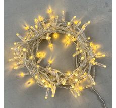 Гирлянда Нить с Колпачком 10м Тепло-Белая 220В, 100 LED, Провод Прозрачный ПВХ, IP65 PST100CAP-10-2WW