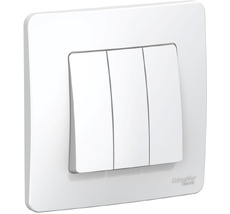 Выключатель встраиваемый трехклавишный (белый) Systeme Electric BLNVS100501