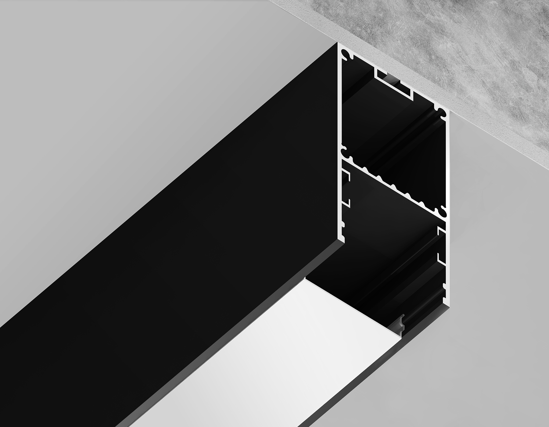 Алюминиевый профиль накладной/подвесной Profile System для ленты до 32,8мм Ambrella Light ILLUMINATION GP3000BK_AMB