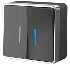 Выключатель двухклавишный с подсветкой Gallant WL15-03-03 a051340_WR