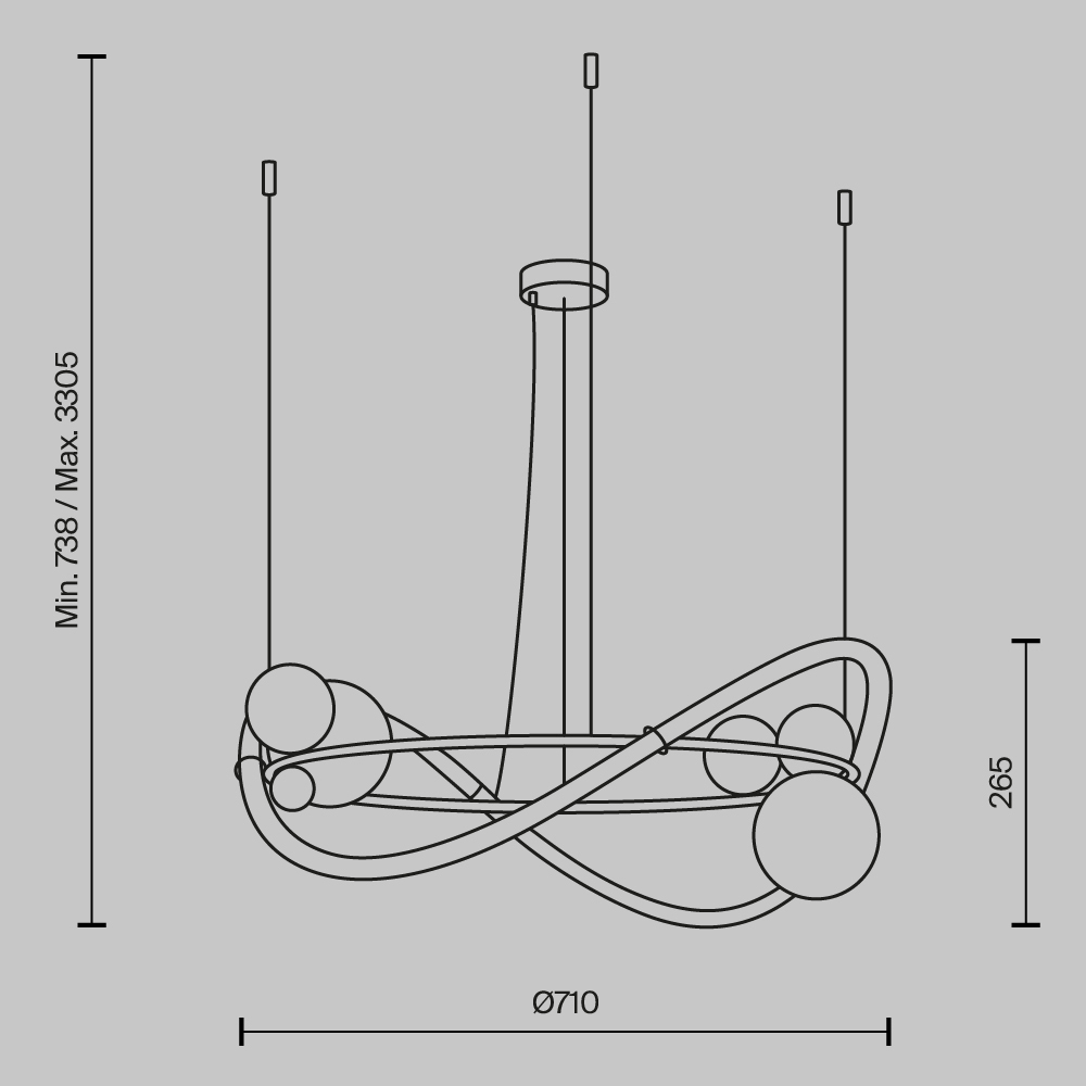 Подвесная люстра Maytoni Oasis MOD289PL-L44BS3K_MY