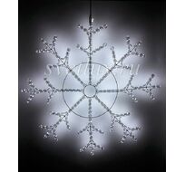Светодиодная Снежинка 1,1м Белая, Дюралайт на Металлическом Каркасе, IP54 13-046_BL