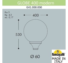 Уличный фонарь на столб FUMAGALLI GLOBE 400 modern G41.B40.000.LYE27