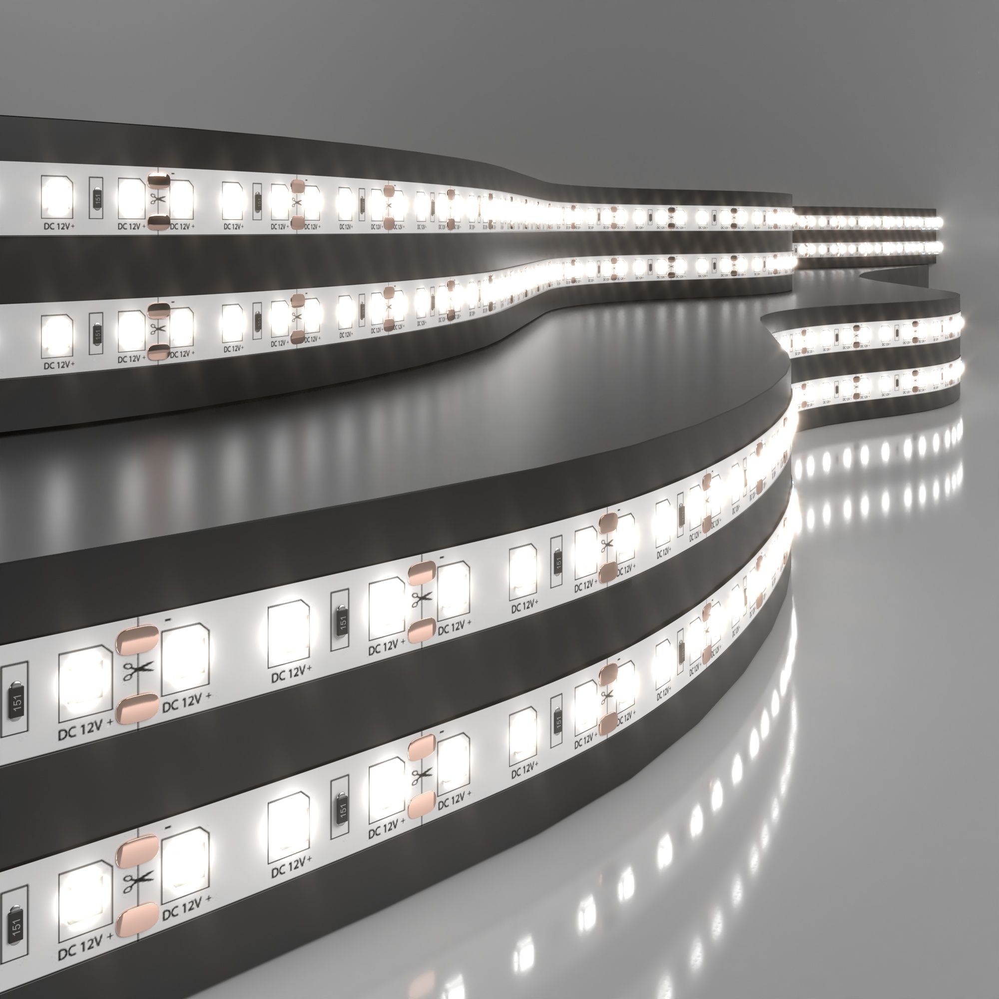Лента светодиодная 12V 9,6W 120Led 2835 IP20 дневной белый, 5м a043972_ES