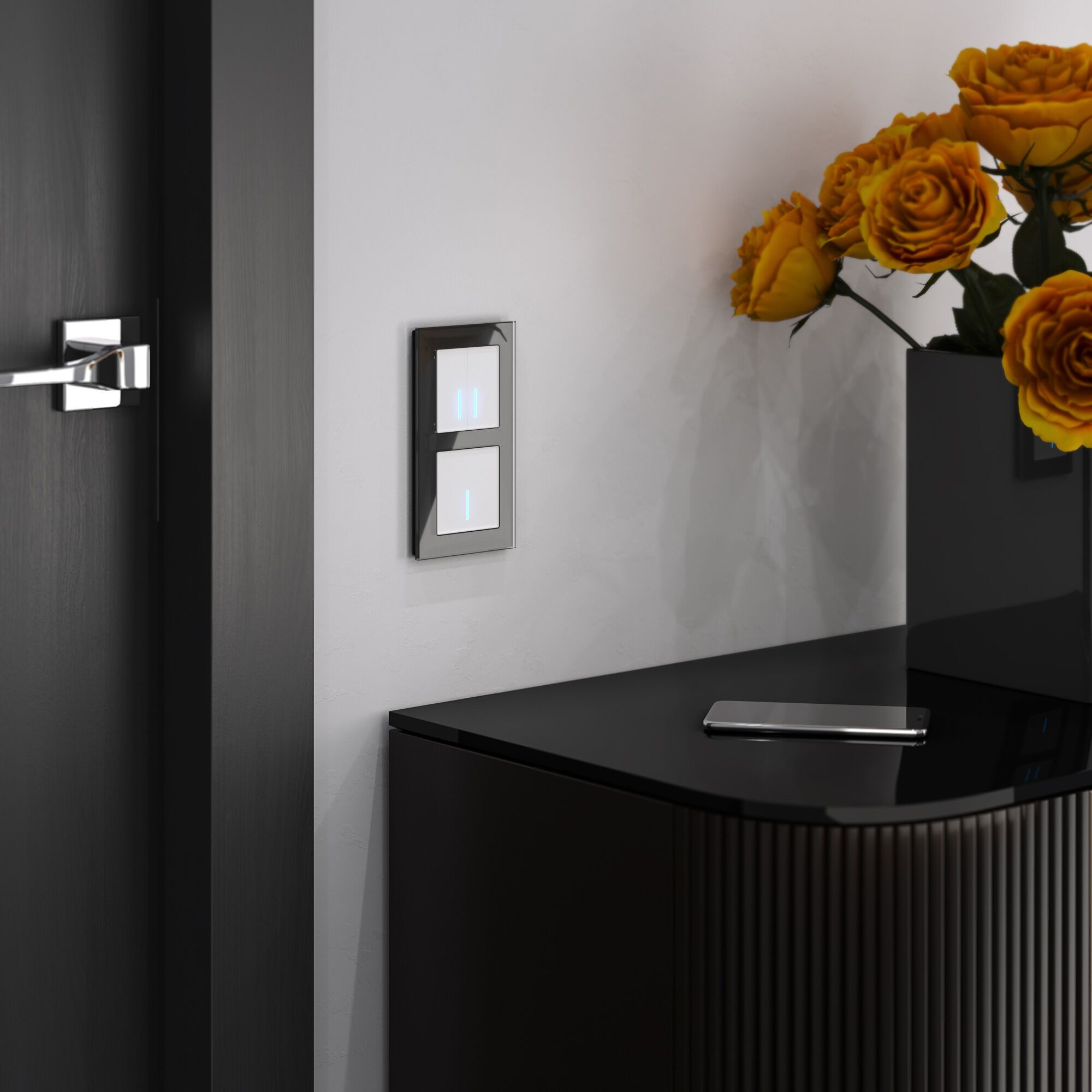 Сенсорный выключатель двухклавишный с подсветкой 1000 Вт Werkel a057677_WR