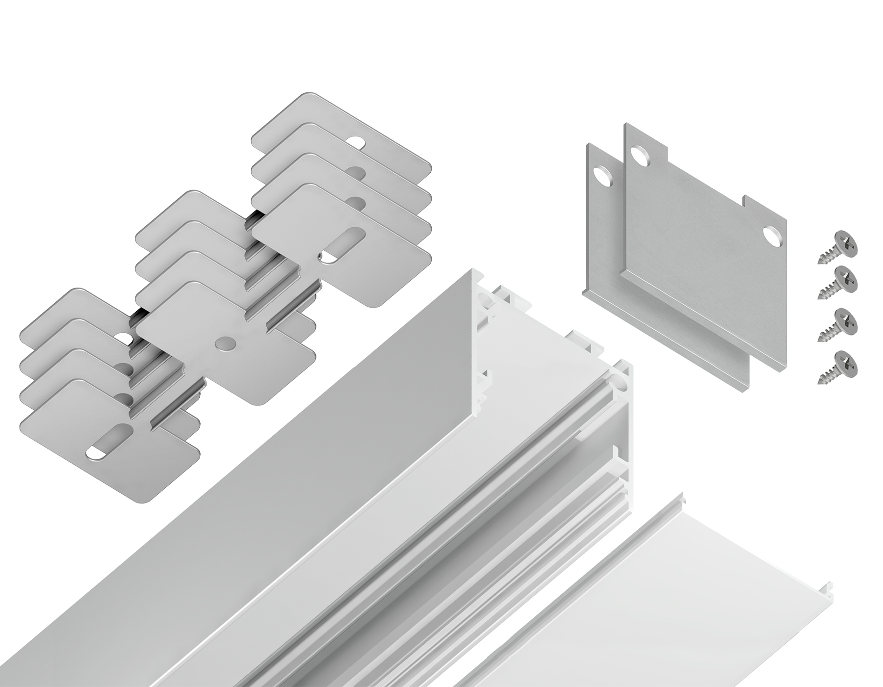 Алюминиевый профиль накладной/подвесной Profile System для ленты до 23мм Ambrella Light ILLUMINATION GP2500WH_AMB