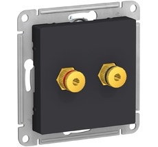 Акустическая розетка встраиваемая двойная (карбон) Systeme Electric ATN001087