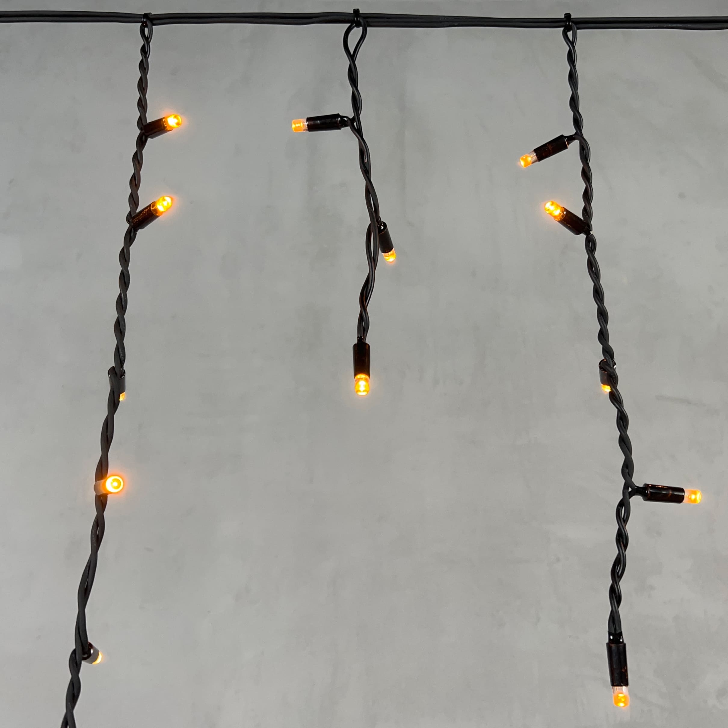 Гирлянда Бахрома 3,1 x 0,5 м Желтая 220В, 120 LED, Провод Черный Каучук, IP65 LL120-1-2Y