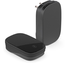 Звонок беспроводной (клавиша и база в розетку) радиочастотный 433MHz, черный Feron 48945_FR