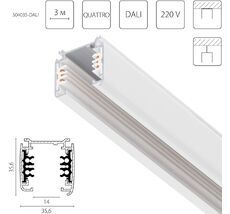 Шинопровод трехфазный накладной шестиконтактный со стыковочными пазами Lightstar 504035-DALI_LS