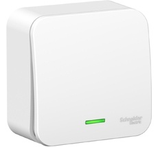 Выключатель накладной одноклавишный с подсветкой (белый) Systeme Electric BLNVA101101