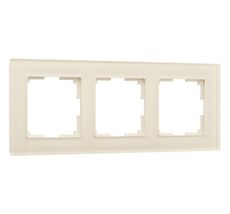 Рамка на 3 поста (молочный, стекло) Favorit a058815_WR