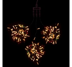 Комплект 3 Желтых Нити по 20м, 600 LED, Провод Черный ПВХ, IP54 KDD600-11-1Y