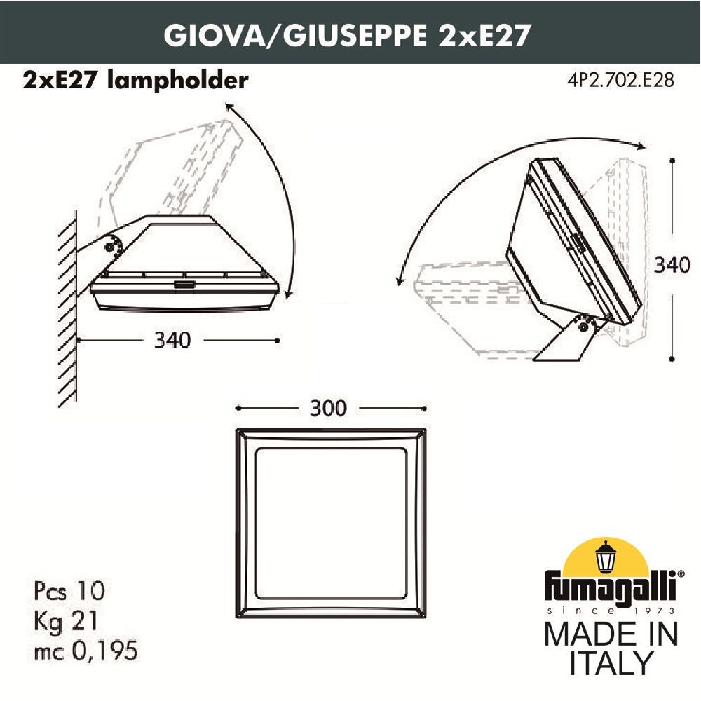 Уличный настенный светильник GUIZEPPE 4P2.702.000.LYF1R