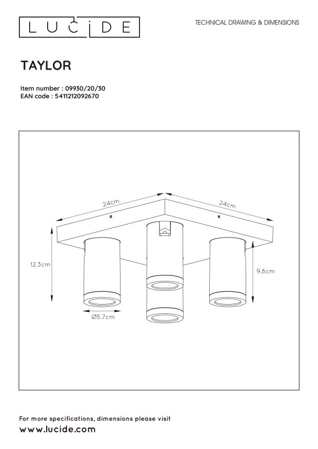Спот Lucide TAYLOR 09930/20/30