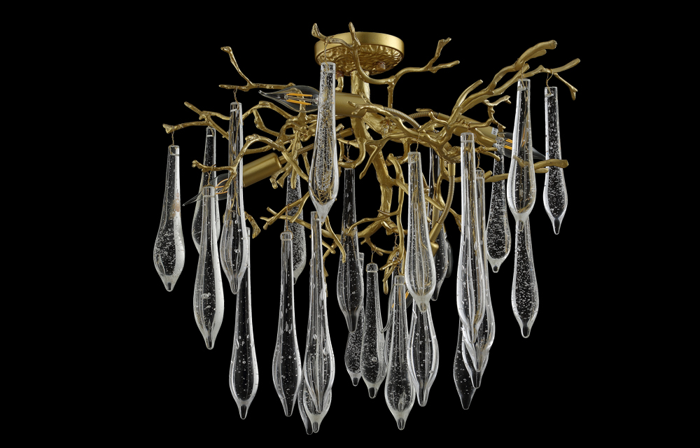 Подвесная люстра Crystallux REINA REINA PL5 D600 GOLD PEARL_CR