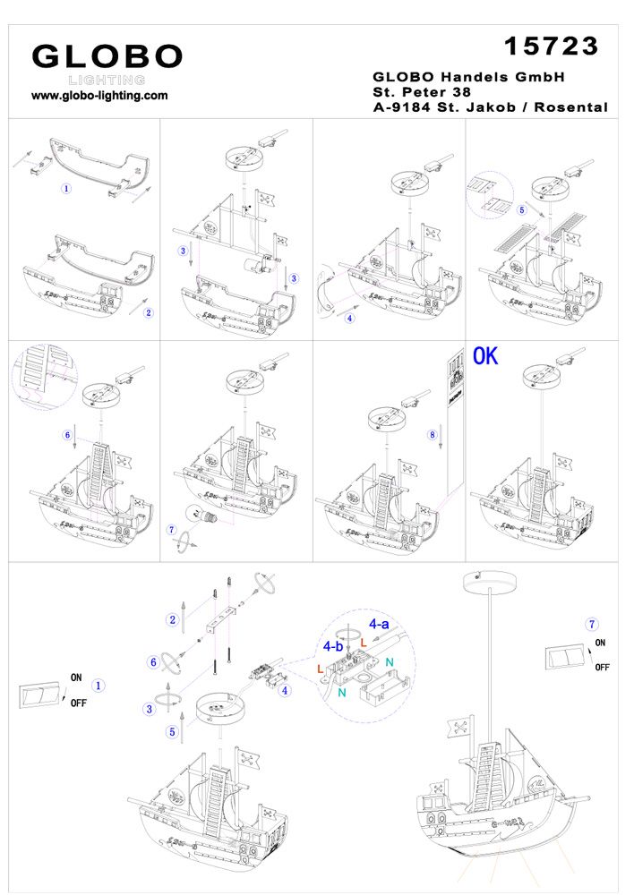 Подвесной светильник Globo Kita 15723_GL