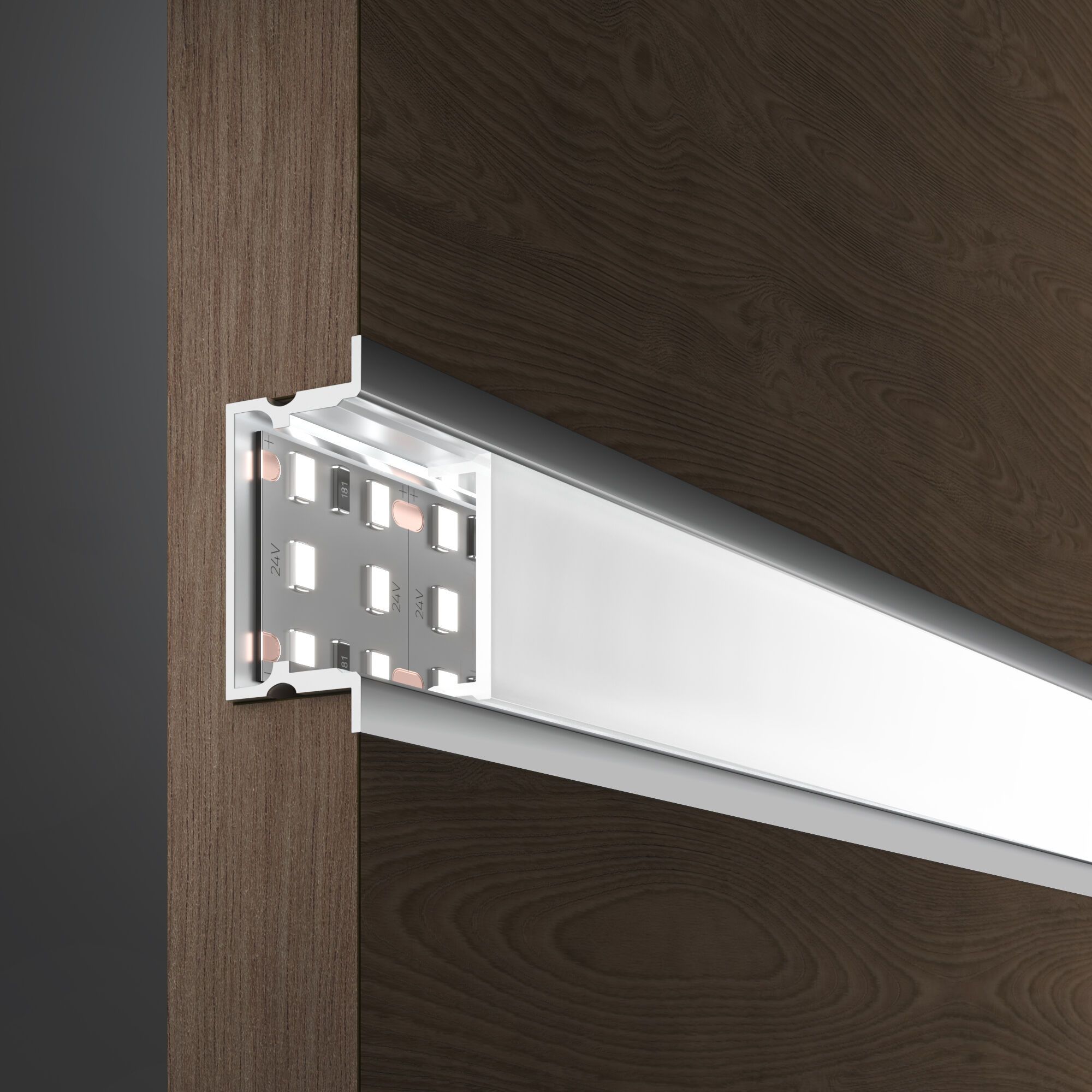 Встраиваемый алюминиевый профиль для трехрядной LED ленты (под ленту до 18,5mm) Elektrostandard a062732_ES