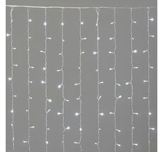 Гирлянда Занавес Облегченный 2 x 1 м Белый 220В, 200 LED, Провод Прозрачный ПВХ, IP54 LTC PCL200NOT-10-2W