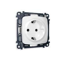 Розетка Ambrella Volt OMEGA с заземлением со шторками 2P+E 16A-250V QUANT MO127010_AMB