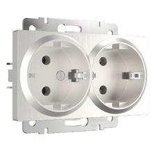 Розетка двойная с заземлением Werkel WL13-SKG-02-IP20 a051175_WR