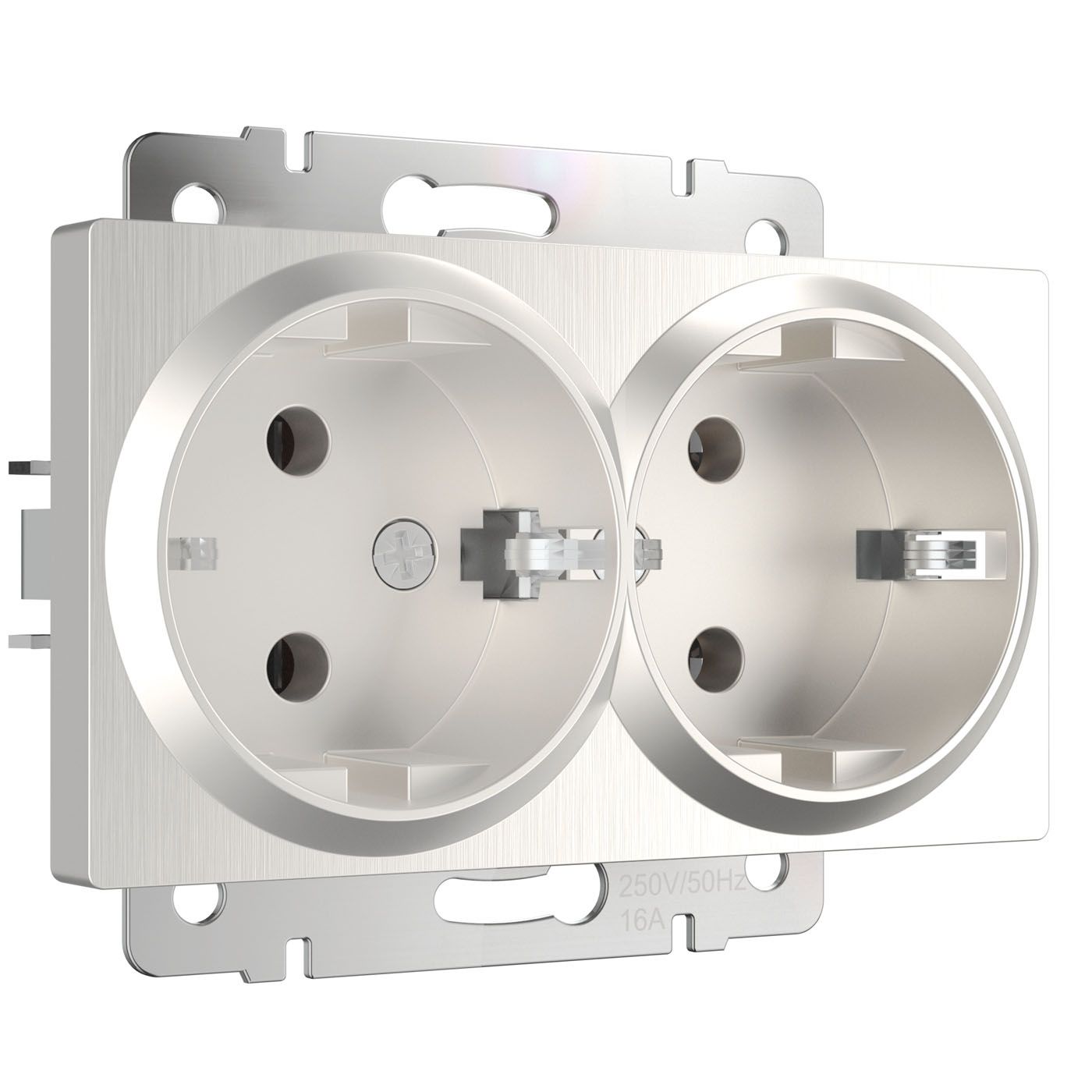 Розетка двойная с заземлением Werkel WL13-SKG-02-IP20 a051175_WR