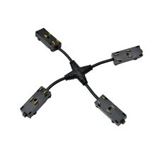 Гибкий Х-образный коннектор трека Denkirs SMART UNI TR2116-BK